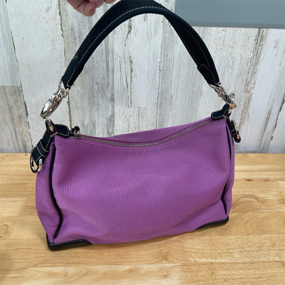 The Sak Shoulder Bag Womens Pink Woven Hobo Black Strap Silver Zip Top